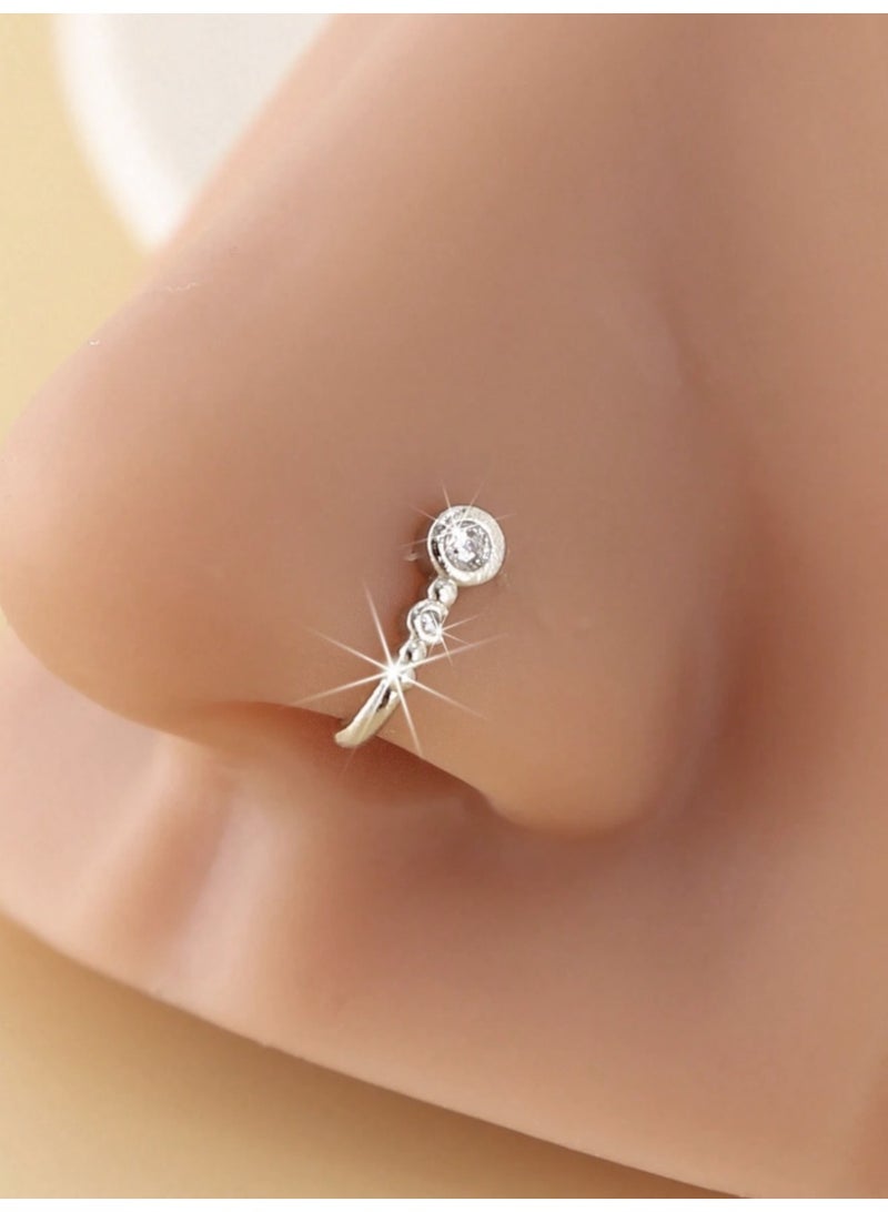 veya 4PCS U-SHAPED ZIRCON NOSE RINGS  – MODERN & ELEGANT SET - Image 4